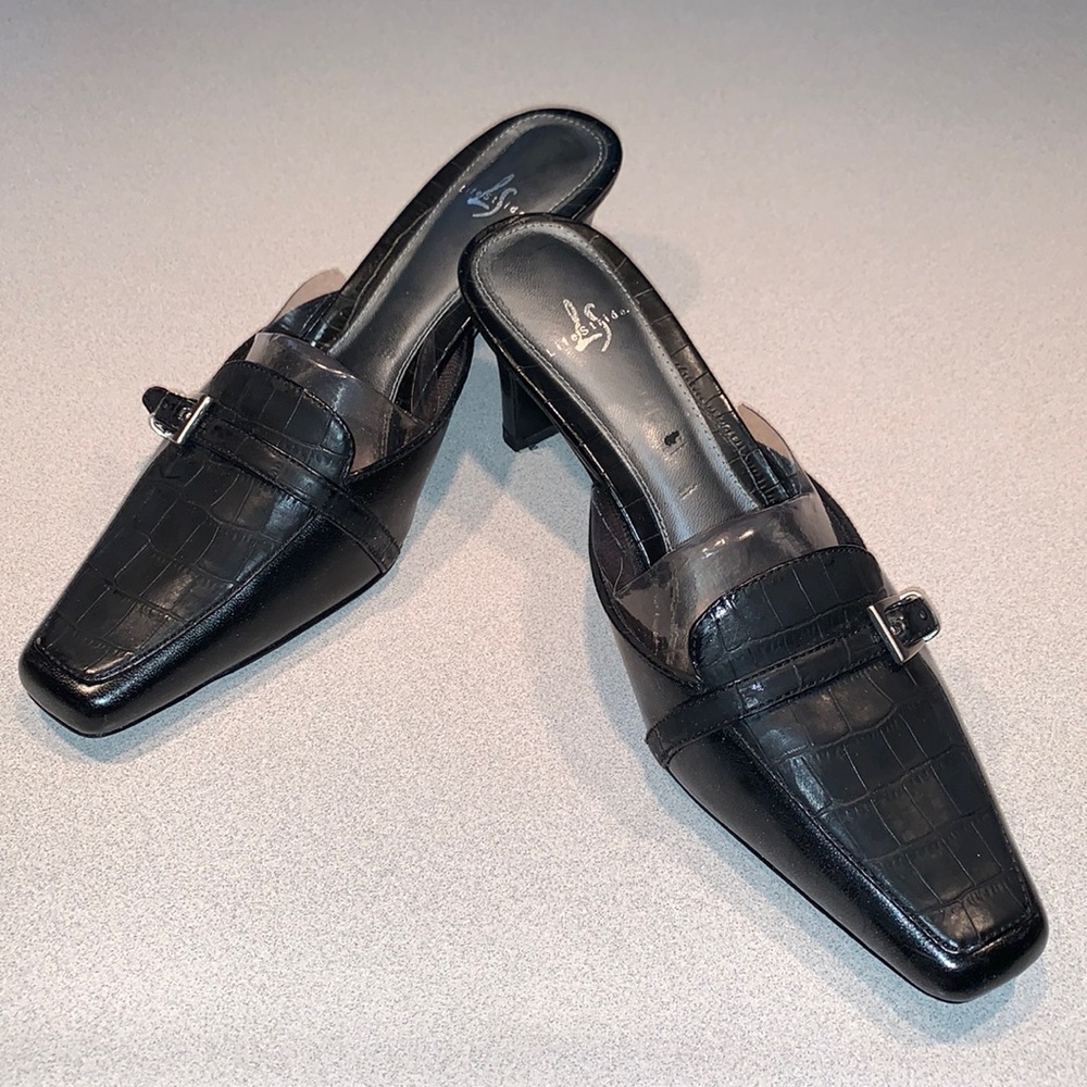 LifeStride Spiral Buckle Accent Faux Alligator Top Mules